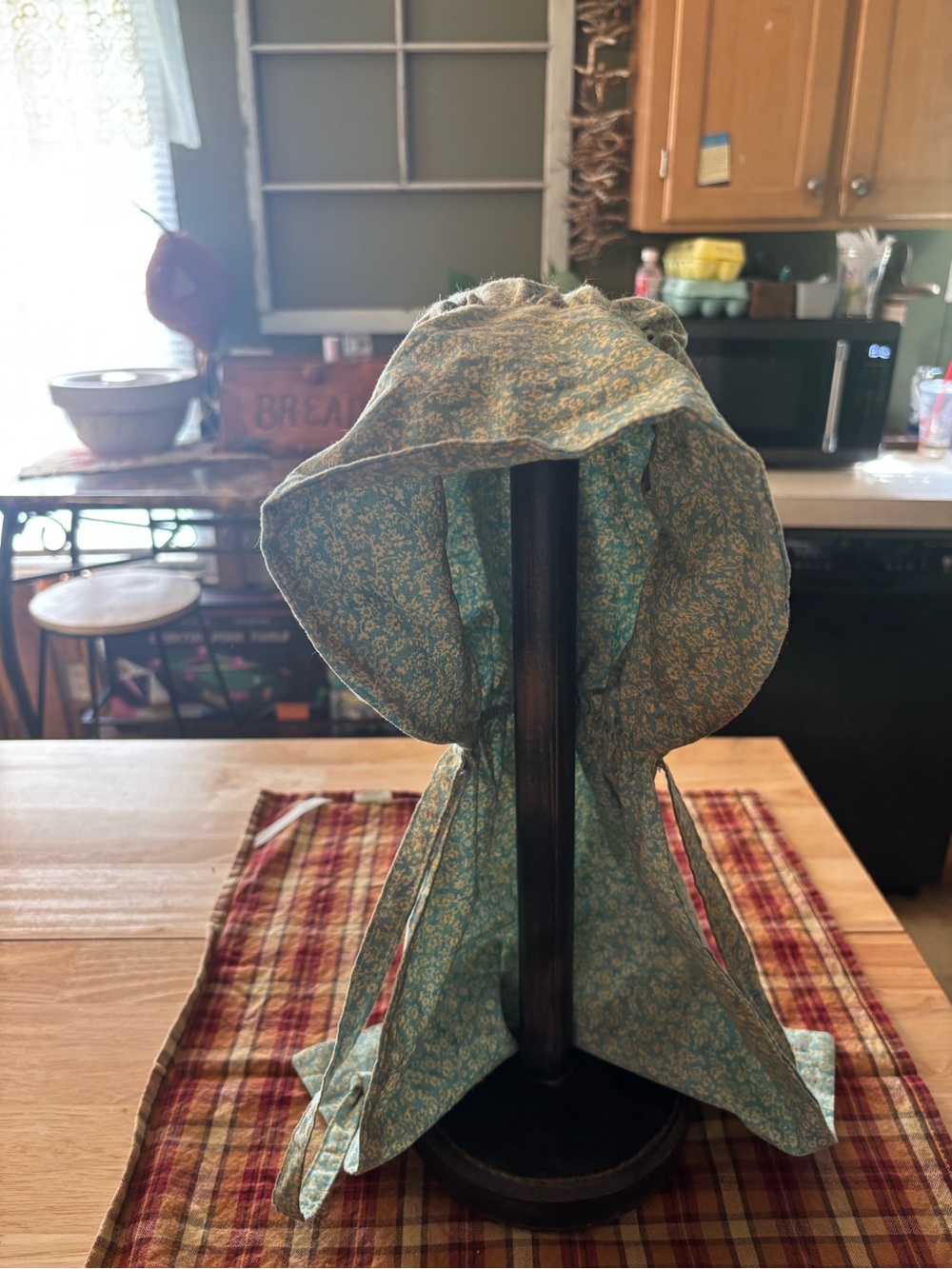 Handmade Blue Floral Cotton Bonnet - Home Accents